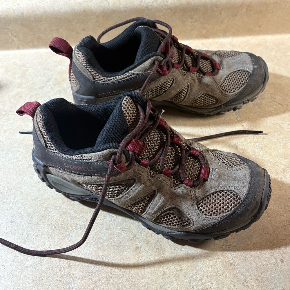 Merrell Brown and Red Outdoor Shoes